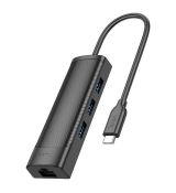 Hoco HB42 rozbočovač USB-C / 3xUSB3+RJ45 (Blister)