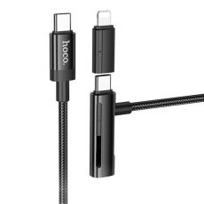 Hoco U135 datový kabel 2v1 Black / černý USB-C / USB-C nebo Lightning (Blister)