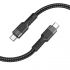 Hoco U110 datový kabel 60W Black / černý USB-C / USB-C (Blister)